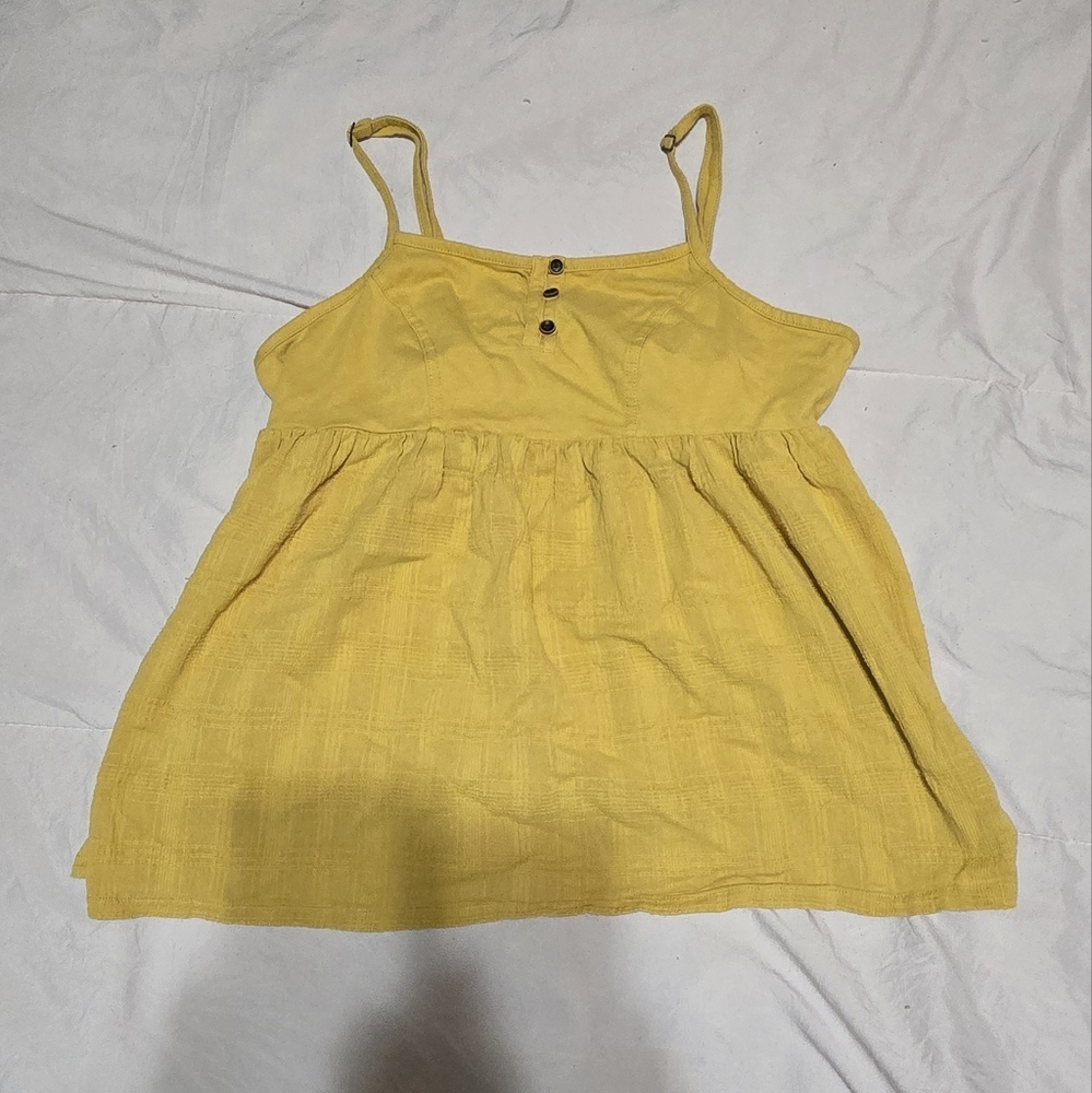 Yellow Sleeveless Button-Front Top